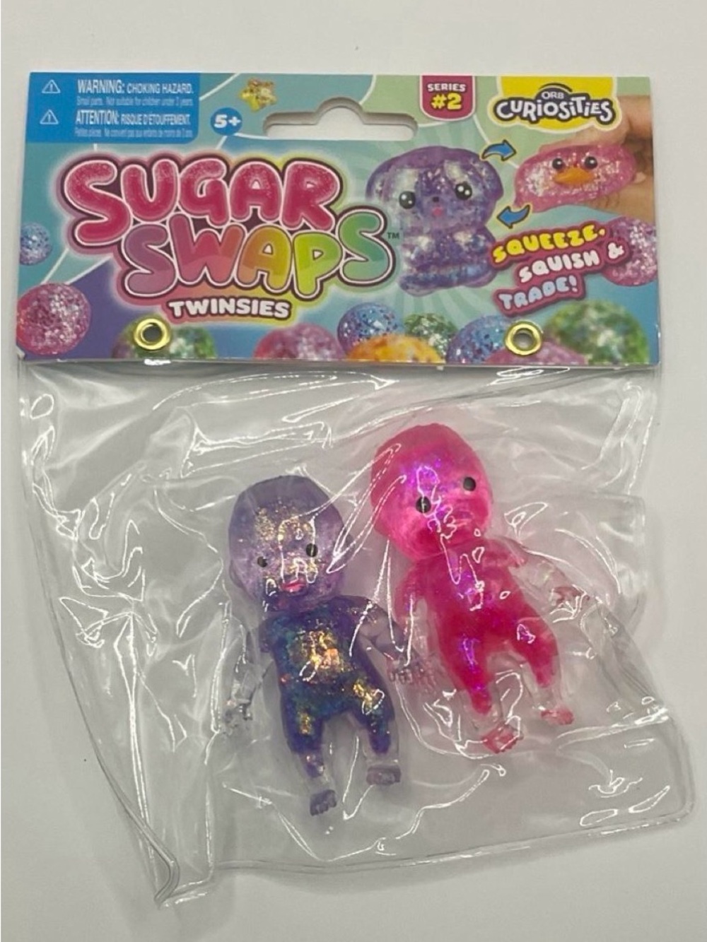 Others Follow Sugar Swaps Twinsies - Purple & Pink Glitter Squish Figures